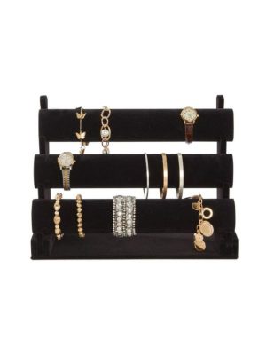 Alternative view of JD131-BL Bracelet Display, Three Tier - Black Velvet