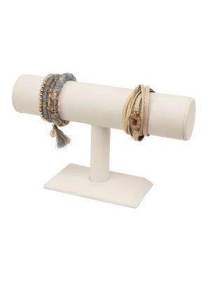 Alternative view of JD164-W Short Bracelet Display Bar - White Imitation Leather