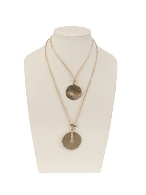 JD160-W Large Necklace Bust - White Imitation Leather