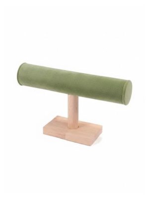 Alternative view of JD093 Bracelet Display Bar - Wood & Green Velour