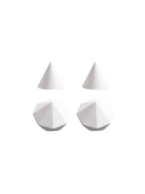Alternative view of JD248 Set of Four Ring Pedestals - White Gypsum